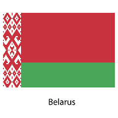 Image showing Flag  of the country  belarus. Vector illustration. 