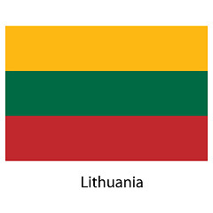 Image showing Flag  of the country  lithuania. Vector illustration. 