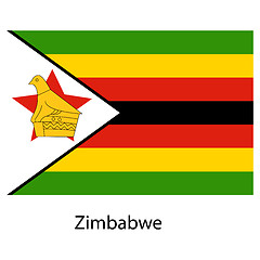 Image showing Flag  of the country zimbabwe. Vector illustration. 