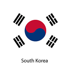 Image showing Flag  of the country  south korea. Vector illustration. 