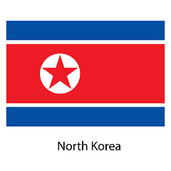 Image showing Flag  of the country  north korea. Vector illustration. 