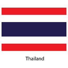 Image showing Flag  of the country  thailand. Vector illustration. 