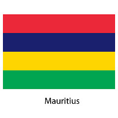 Image showing Flag  of the country  mauritius. Vector illustration. 