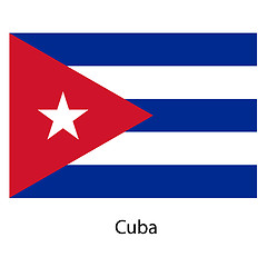 Image showing Flag  of the country  cuba. Vector illustration. 