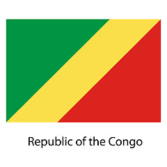 Image showing Flag  of the country  republic congo. Vector illustration. 