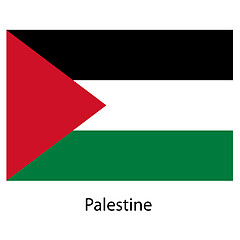 Image showing Flag  of the country palestine. Vector illustration. 