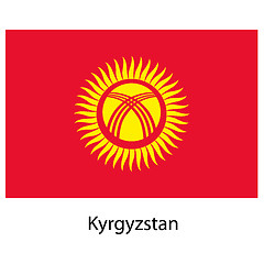 Image showing Flag  of the country  kyrgystan. Vector illustration. 