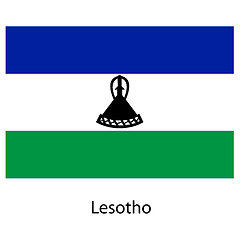 Image showing Flag  of the country  lesotho. Vector illustration. 