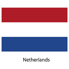 Image showing Flag  of the country  netherlands. Vector illustration. 