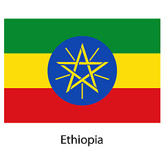 Image showing Flag  of the country  ethiopia. Vector illustration. 