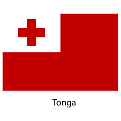 Image showing Flag  of the country  tonga. Vector illustration. 