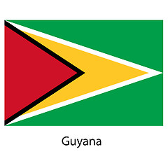 Image showing Flag  of the country  guyana. Vector illustration. 