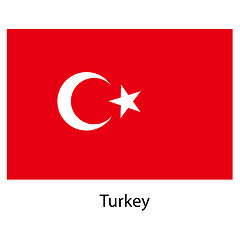 Image showing Flag  of the country  turkey. Vector illustration. 