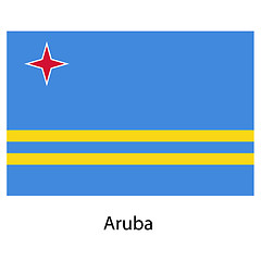 Image showing Flag  of the country  aruba. Vector illustration. 