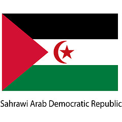 Image showing Flag  of the country  sahrawi arab democratic republic. Vector i