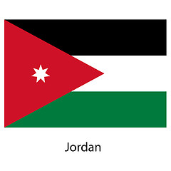 Image showing Flag  of the country jordan. Vector illustration. 