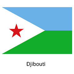 Image showing Flag  of the country djibouti. Vector illustration. 