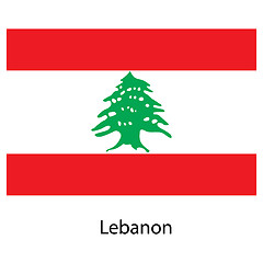 Image showing Flag  of the country  lebanon. Vector illustration. 