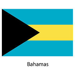 Image showing Flag  of the country  bahamas. Vector illustration. 