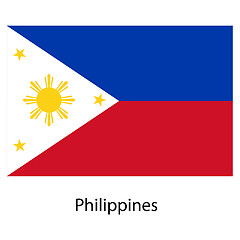 Image showing Flag  of the country  philippines. Vector illustration. 