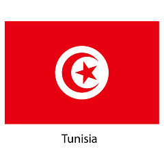 Image showing Flag  of the country  tunisia. Vector illustration. 