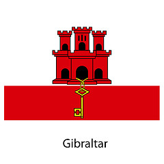Image showing Flag  of the country  gibraltar. Vector illustration. 