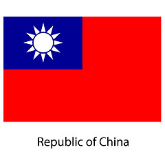 Image showing Flag  of the country  republic of china. Vector illustration. 