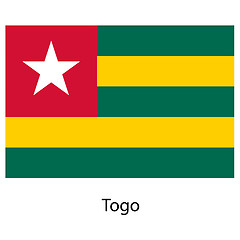 Image showing Flag  of the country  togo. Vector illustration. 