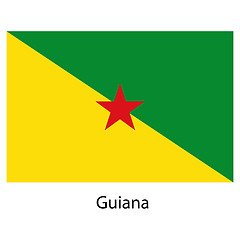 Image showing Flag  of the country  guiana. Vector illustration. 