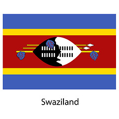 Image showing Flag  of the country  swaziland. Vector illustration. 