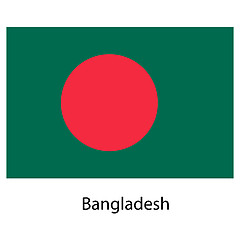 Image showing Flag  of the country  bangladesh. Vector illustration. 