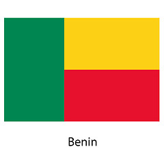 Image showing Flag  of the country  benin. Vector illustration. 