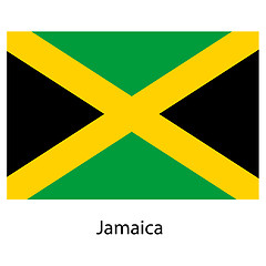 Image showing Flag  of the country  jamaica. Vector illustration. 