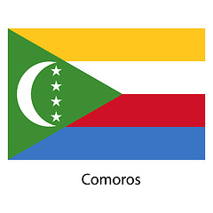 Image showing Flag  of the country  comoros. Vector illustration. 