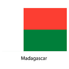 Image showing Flag  of the country  madagascar. Vector illustration. 