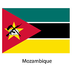 Image showing Flag  of the country  mozambique. Vector illustration. 