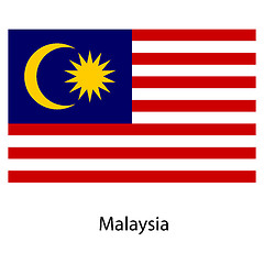 Image showing Flag  of the country  malaysia. Vector illustration. 