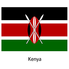 Image showing Flag  of the country  kenya. Vector illustration. 