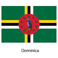 Image showing Flag  of the country  dominica. Vector illustration. 