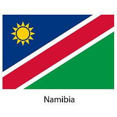 Image showing Flag  of the country  namibia. Vector illustration. 