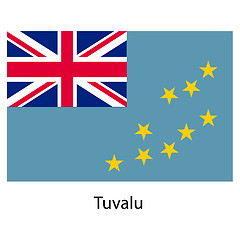 Image showing Flag  of the country  tuvalu. Vector illustration. 