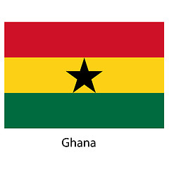 Image showing Flag  of the country  ghana. Vector illustration. 