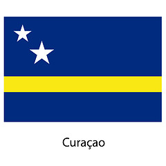 Image showing Flag  of the country  curacao. Vector illustration. 