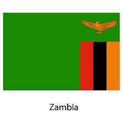 Image showing Flag  of the country zambia. Vector illustration. 