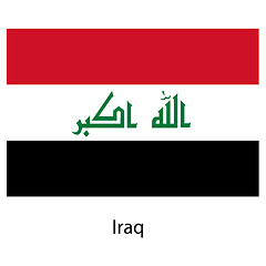Image showing Flag  of the country  iraq. Vector illustration. 