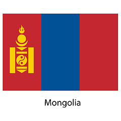 Image showing Flag  of the country  mongolia. Vector illustration. 