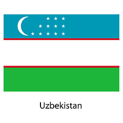 Image showing Flag  of the country  uzbekistan. Vector illustration. 