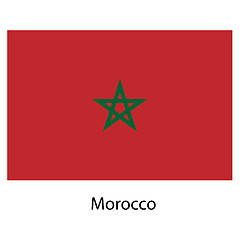 Image showing Flag  of the country  morocco. Vector illustration. 