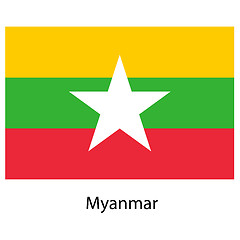 Image showing Flag  of the country  myanmar. Vector illustration. 