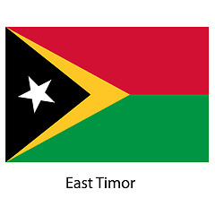 Image showing Flag  of the country  east timor. Vector illustration. 